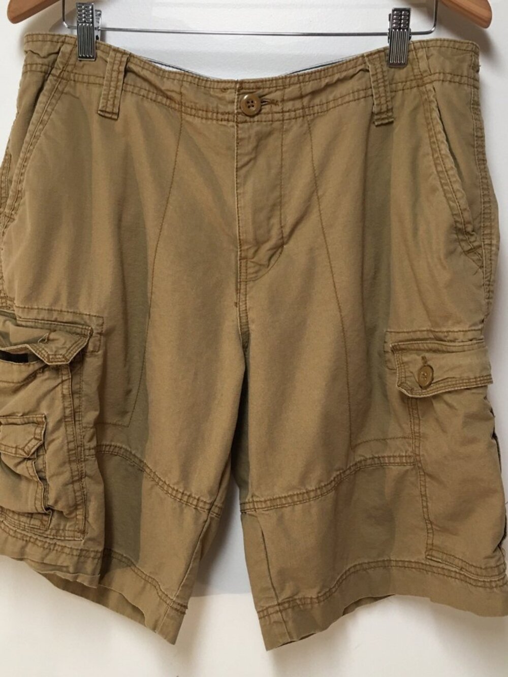 Roebuck and Co. Men 36 Shorts Beige Cargo 100% Cotton Casual Outdoor Summer Hike